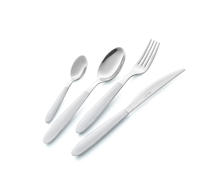Servizio Set di Posate 24 pezzi in Acciaio Inox Eme Vero Bianco 19
