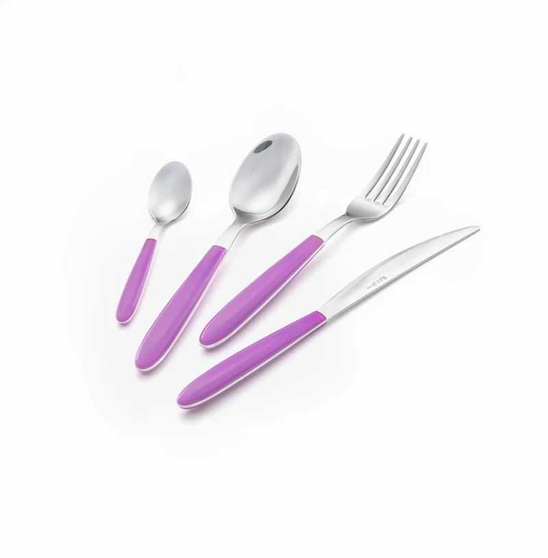 Servizio Set di Posate 24 pezzi in Acciaio Inox Eme Vero Lilla 25