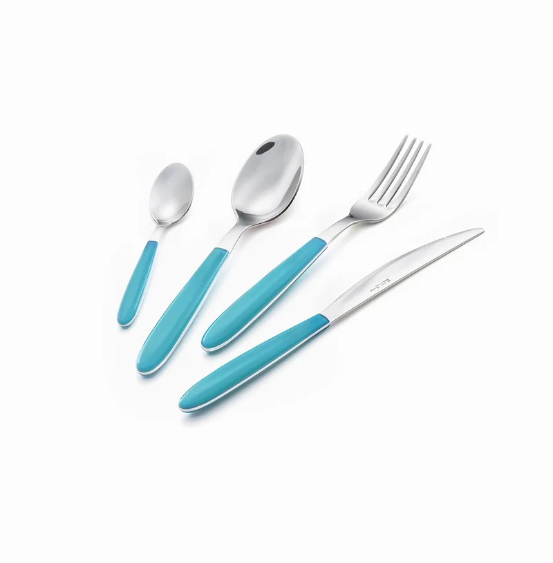 Servizio Set di Posate 24 pezzi in Acciaio Inox Eme Vero Turchese 311