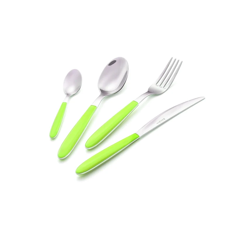 Servizio Set di Posate 24 pezzi in Acciaio Inox Eme Vero Verde 37