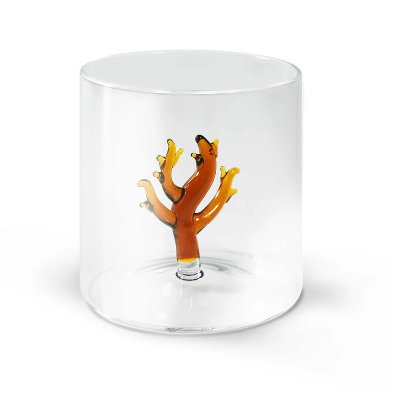Bicchiere in vetro borosilicato - 250 ml Decoro Corallo