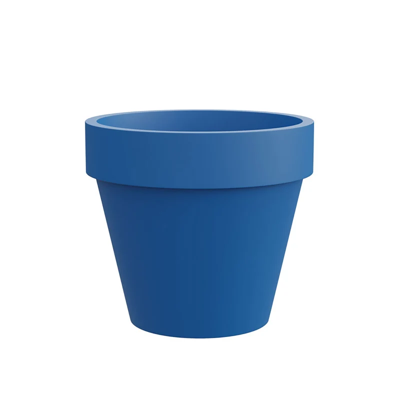 Vaso Rotondo Design Classico Indoor e Outdoor Tera Standard One Deep Sea Ø80 cm in Plastica Blu