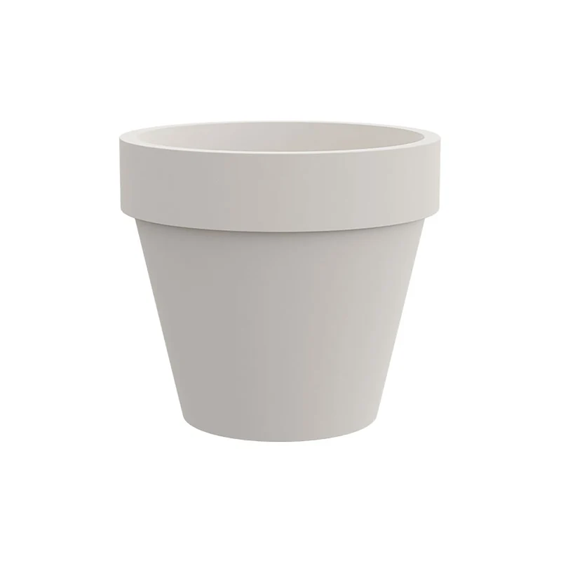 Vaso Rotondo Design Classico Indoor e Outdoor Tera Standard One Chalk Ø120 cm in Plastica Bianco Gesso
