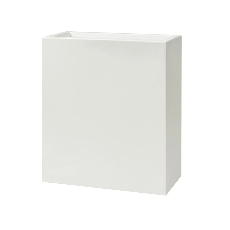 Vaso Rettangolare Indoor e Outdoor Tera Schio Tower Maxi Chalk 78,5x39 cm in Plastica Bianco Gesso