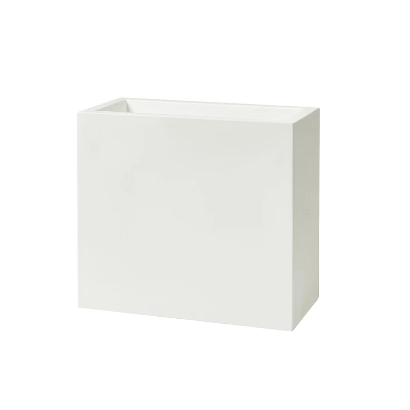 Vaso Rettangolare Indoor e Outdoor Tera Schio Tower Chalk 99x39 cm in Plastica Bianco Gesso