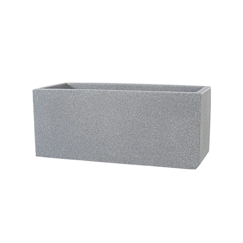 Vaso Rettangolare Indoor e Outdoor Tera Schio Cassa Smoke 79x30 cm in Plastica Grigio