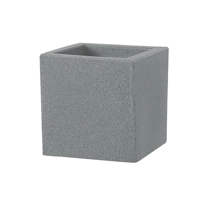 Vaso Quadrato Indoor e Outdoor Tera Schio Cubo Smoke 30x30 cm in Plastica Grigio