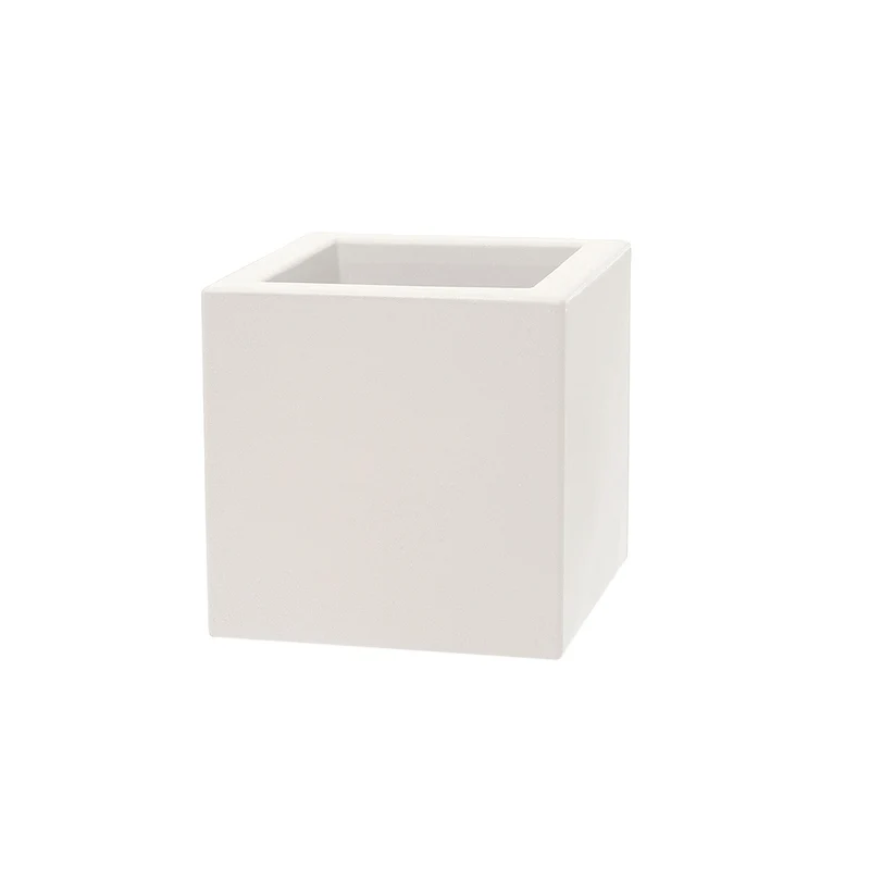 Vaso Quadrato Indoor e Outdoor Tera Schio Cubo Chalk 60x60 cm in Plastica Bianco Gesso