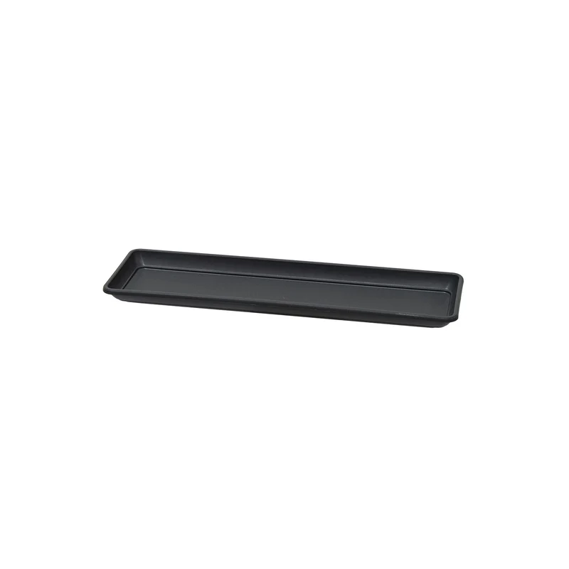 Sottovaso Rettangolare per Vaso a Cassettone Tera Tora Saucer Ash 77x22 cm in Plastica Antracite