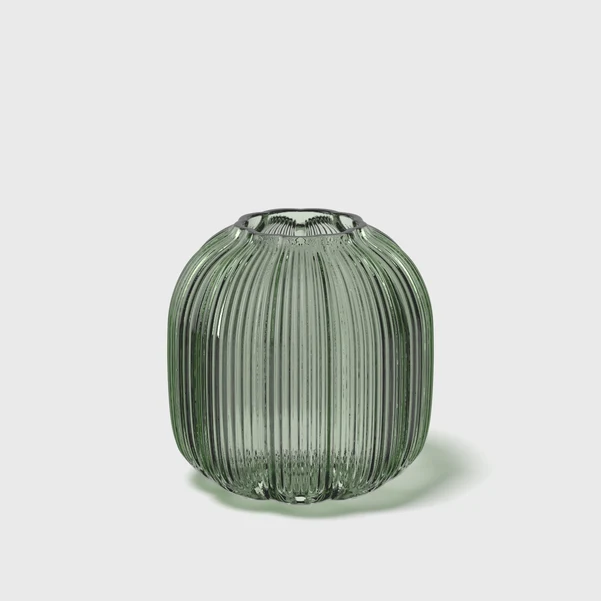 FLEUR Vaso - Verde, 11 x 11 cm, vetro