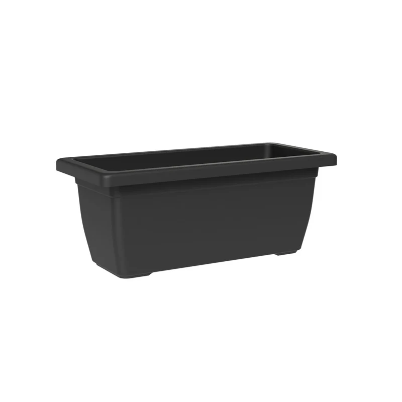 Vaso Rettangolare a Cassettone Outdoor Tera Tikal Ash 100x45 cm in Plastica Antracite