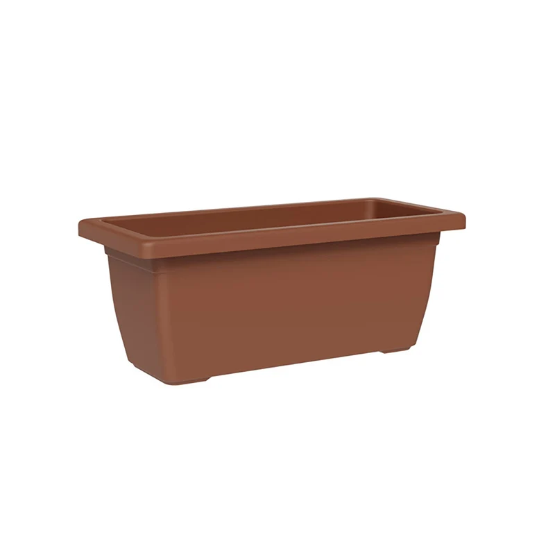 Vaso Rettangolare a Cassettone Outdoor Tera Tikal Clay 62x32 cm in Plastica Argilla