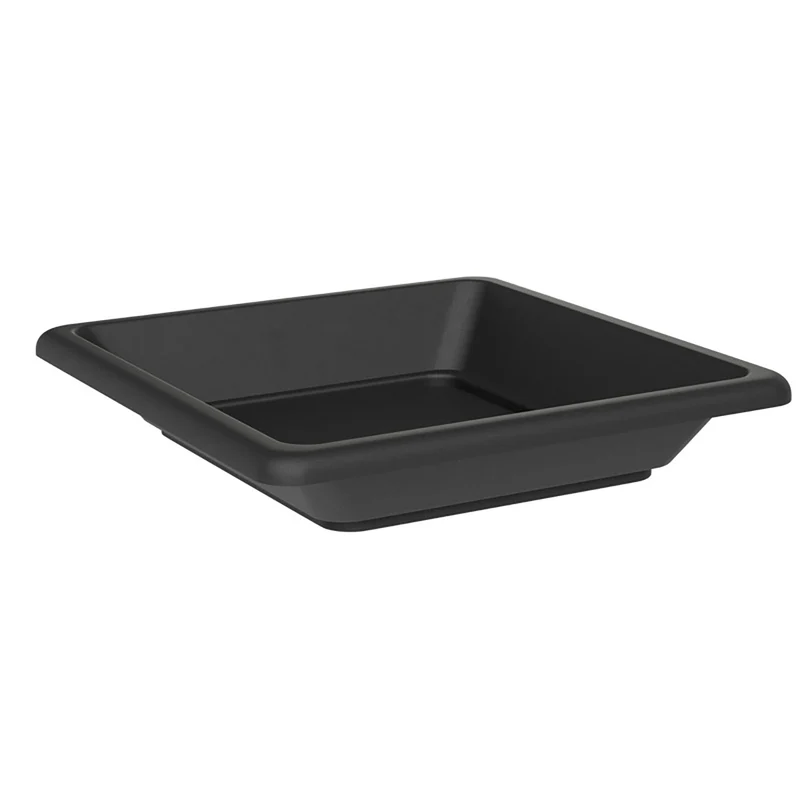Sottovaso Quadrato per Vaso Tera Nazca Ash 39x39 cm in Plastica Riciclata Antracite