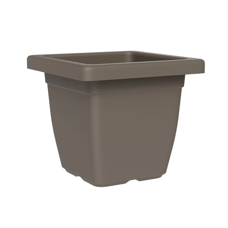 Vaso Quadrato Indoor e Outdoor Tera Nazca Sand 45x45 cm in Plastica Riciclata Sabbia