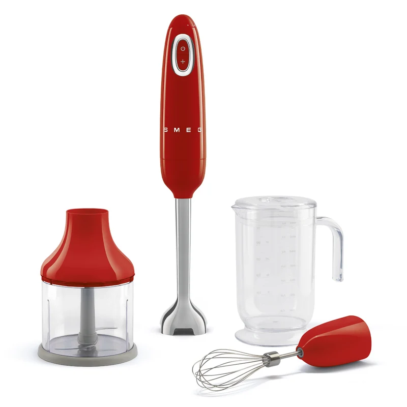 Frullatore a immersione - con accessori inclusi / Rosso