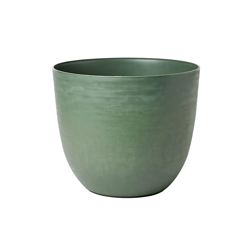 Vaso Rotondo Indoor e Outdoor Tera con Riserva D'acqua Over Forest Ø28 cm in Plastica Verde