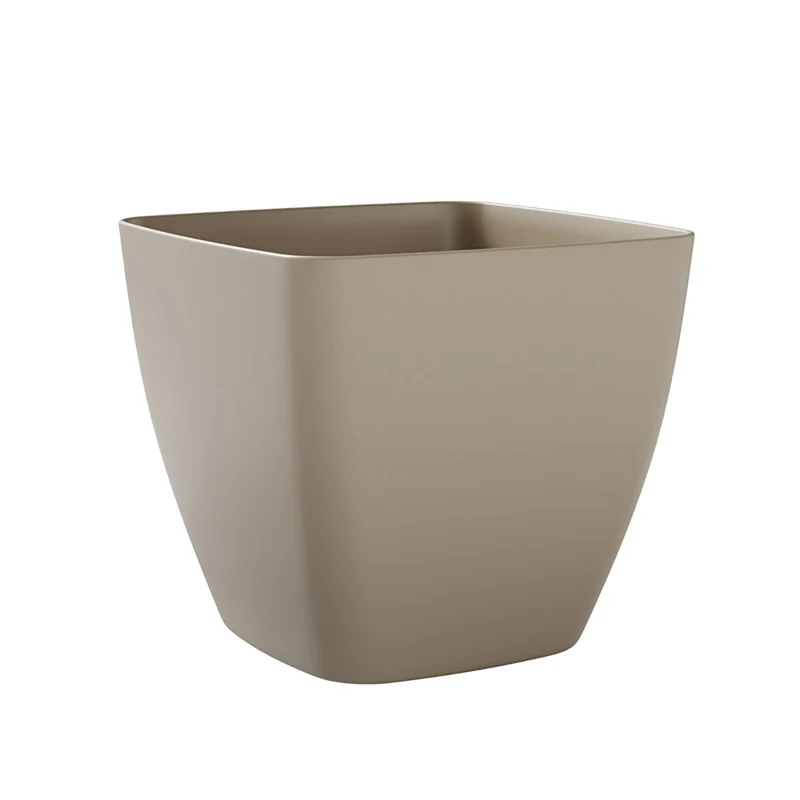 Vaso Quadrato Indoor e Outdoor Tera Ceylon Kit Milk Ø40 cm in Plastica Beige