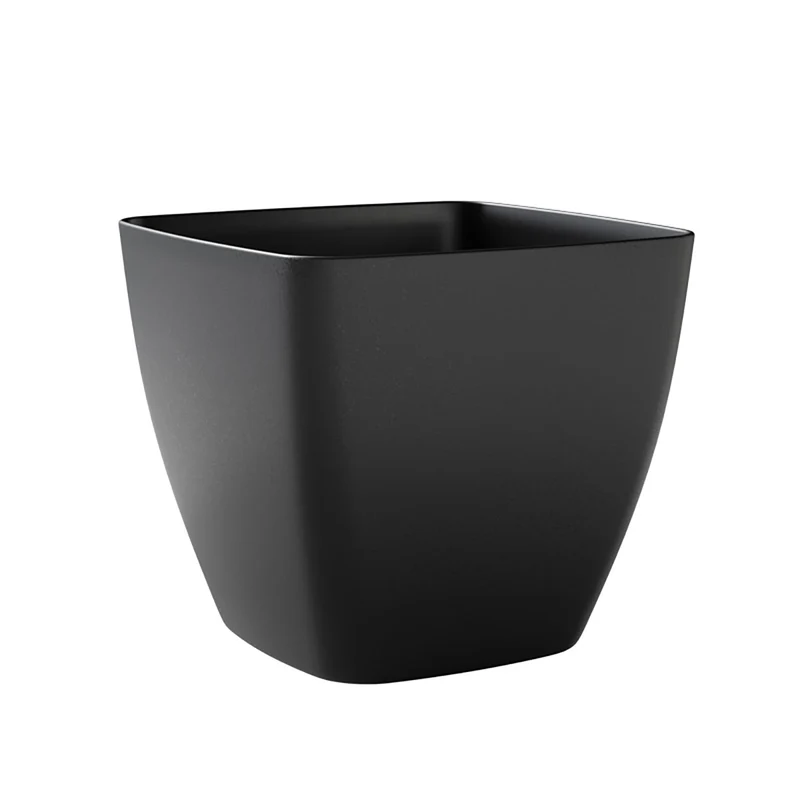 Vaso Quadrato Indoor e Outdoor Tera Ceylon Kit Ash Ø40 cm in Plastica Antracite