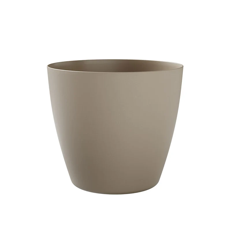 Vaso Rotondo Indoor e Outdoor Tera Bayon Kit Milk Ø30 cm in Plastica Beige