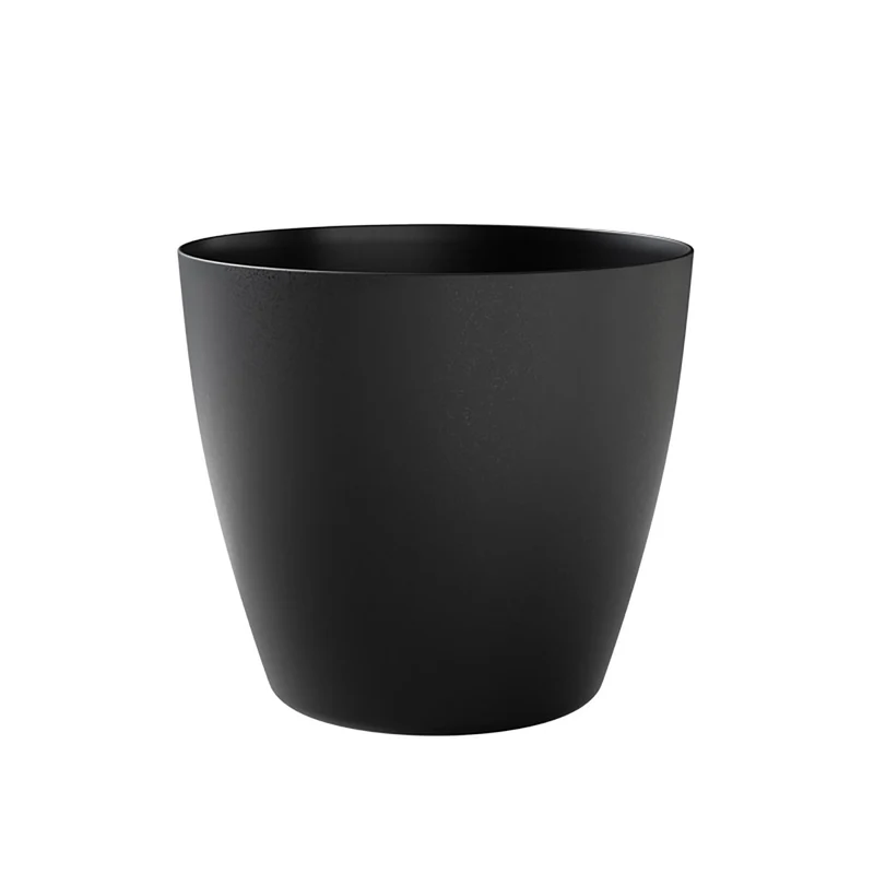 Vaso Rotondo Indoor e Outdoor Tera Bayon Kit Ash Ø30 cm in Plastica Antracite