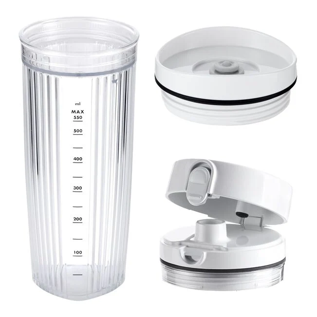 Enfinigy-550 ml-Caraffa con coperchio sottovuoto per il Personal Blender, bianco