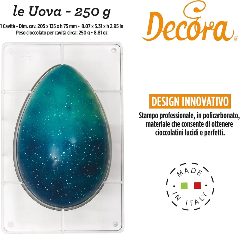 STAMPO UOVA POLICARBONATO - 250 G - 1 CAVITA' DA 135 X 205 MM