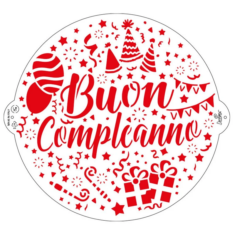 Stencil Buon Compleanno - 25 cm