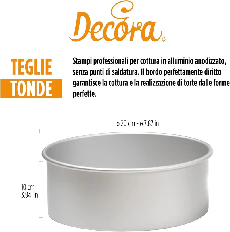 Teglie professionali tonde - 20cm x 10H