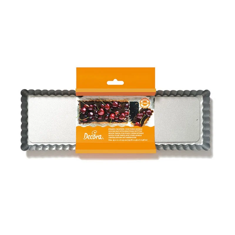 Stampo crostata con fondo mobile - Rettangolare Stretto