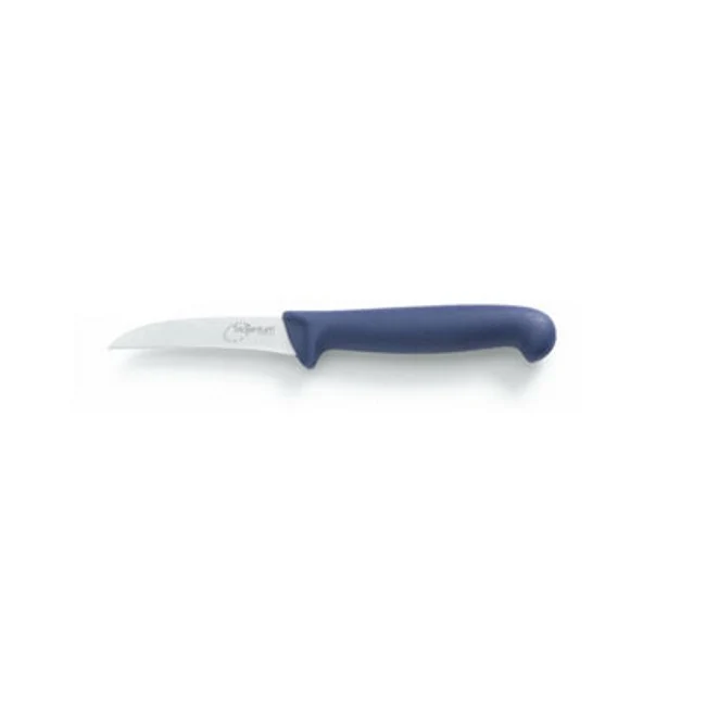 Coltello spelucchino tridentum cm.7 curvo per verdure manico giallo