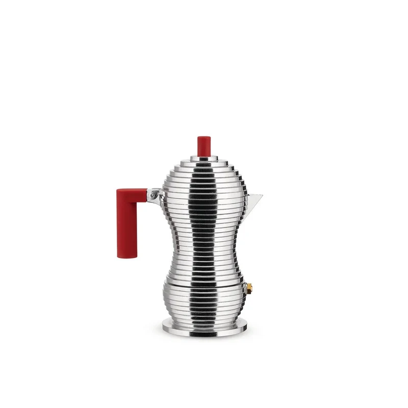PULCINA Caffettiera espresso in fusione di alluminio - 3 Tazze Rosso