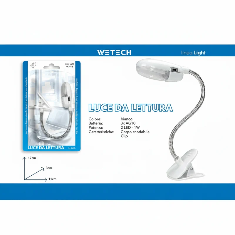 Wetech Lampada Da Lettura C/Clip 3Xag10