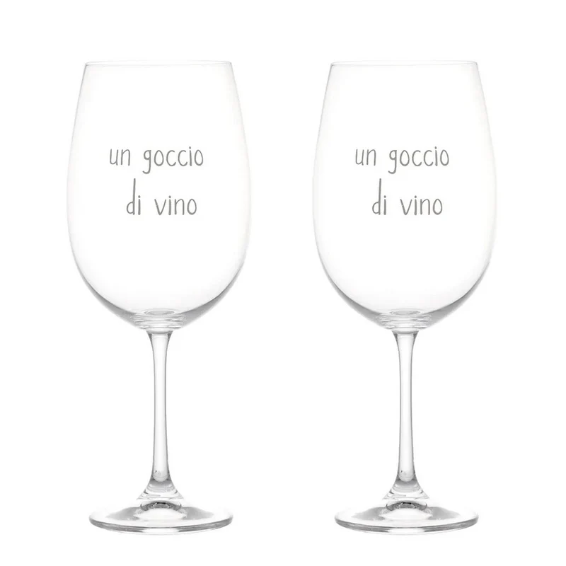 Set 2 calici vino " Un goccio di vino "