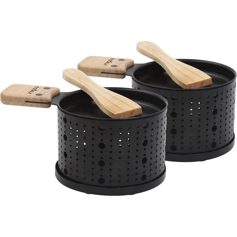 COOKUT - SET RACLETTE A LUME DI CANDELA PER 2 - NERO