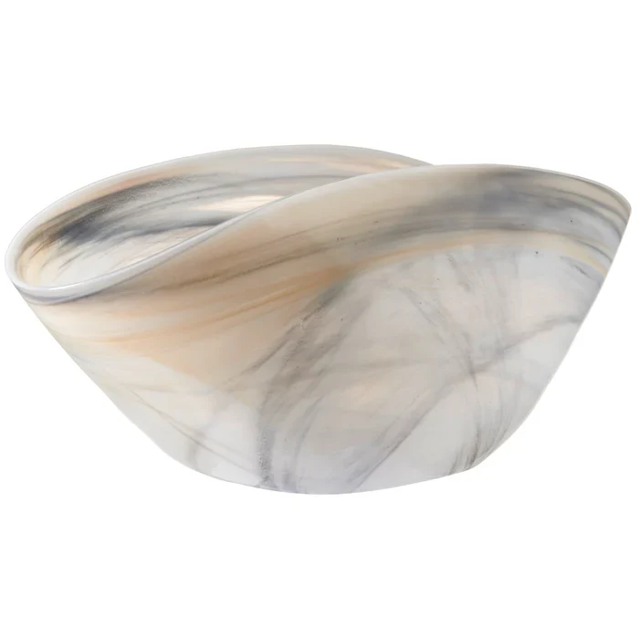 Leonardo Coppa Alabastro in vetro - colore beige - 38x20 cm