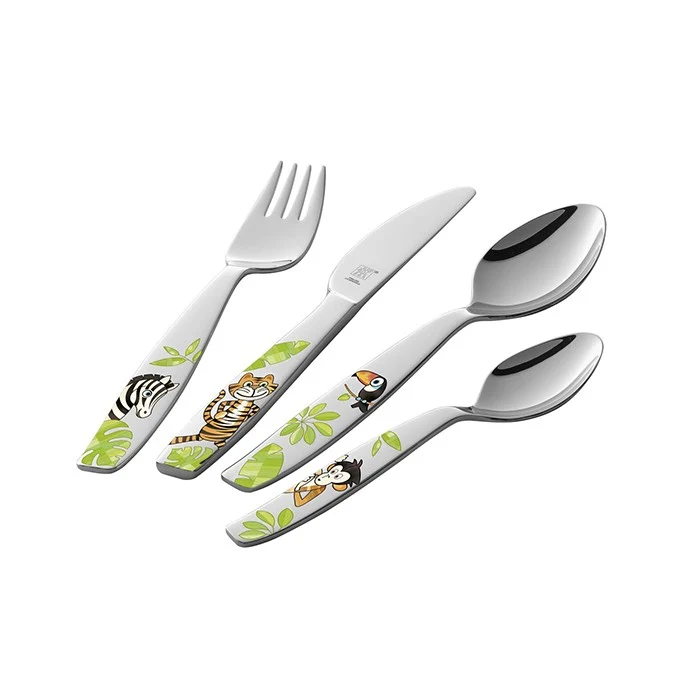 JUNGLE Set di posate da bambino, 4-pz. Argento