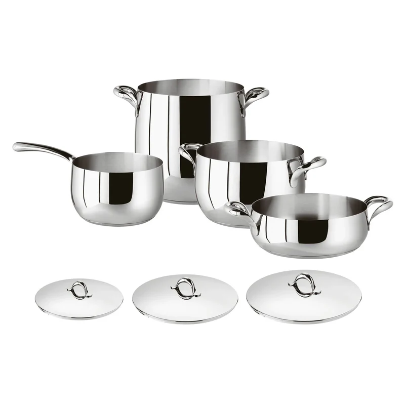 KIKKA Batteria di Pentole 7 PZ - Acciaio Inox Mirror