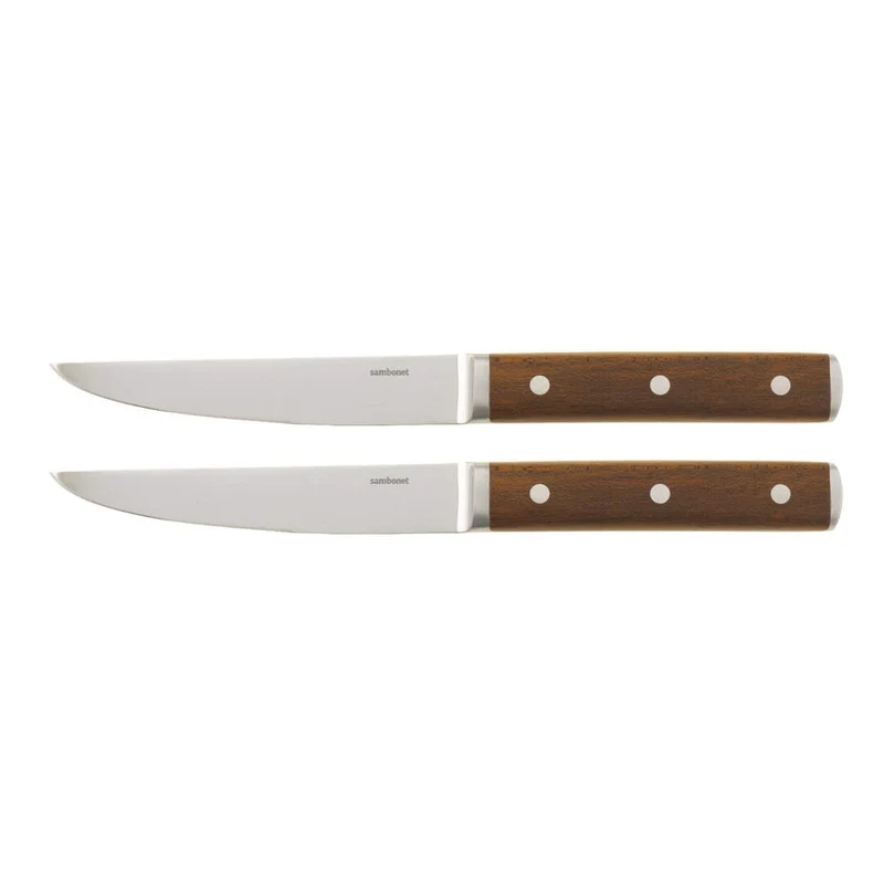 Sambonet Coltelli Bistecca Lama Liscia Sirloin Inox Legno