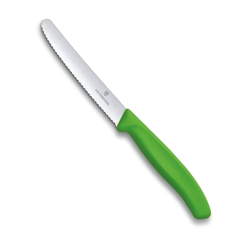 Coltello tavola ondulato - manico verde
