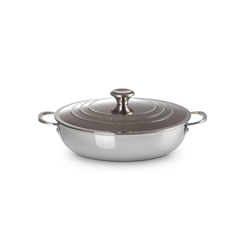 Tegame basso con coperchio in acciaio inox - 30 CM / 4.8 L