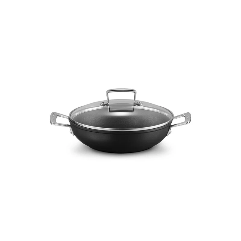 Tegame basso in alluminio antiaderente con coperchio vetro - 26cm, 2.7L