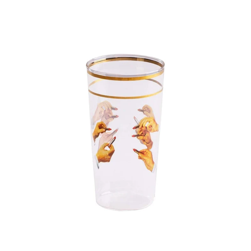 Bicchieri In Vetro Borosilicato - Mani con Rossetti