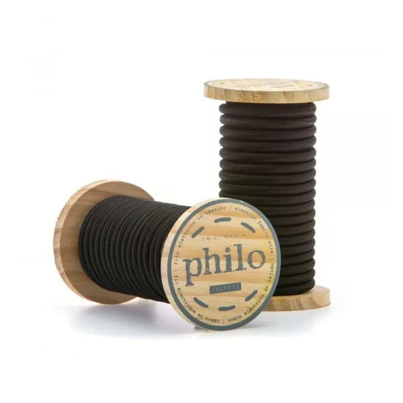 Seletti Filo Elettrico In Bobina Ricoperto In Cotone Nero