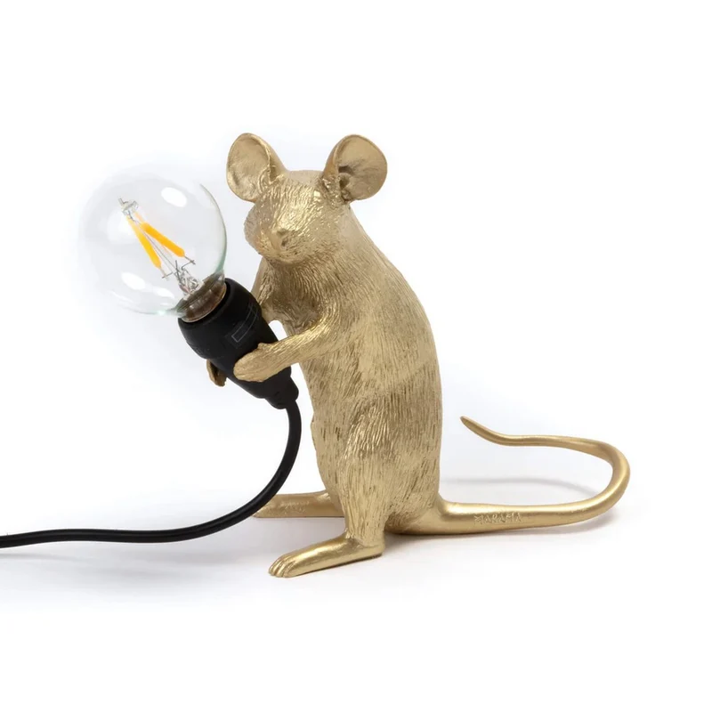 LAMPADA IN RESINA "MOUSE LAMP MAC-GOLD" Cm.5x15 h.12,5- SEDUTO USB