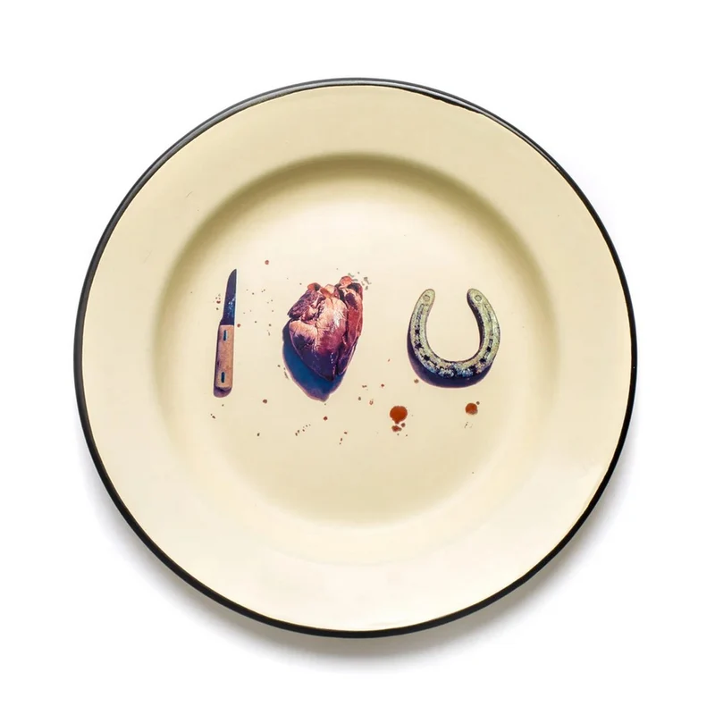 Seletti Piatto In Metallo Smaltato "Toiletpaper" - I Love You - 168