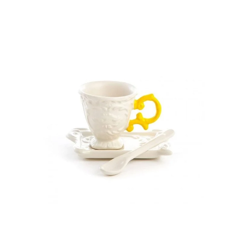 Seletti I-Wares Tazzina in Porcellana Con Manico Giallo