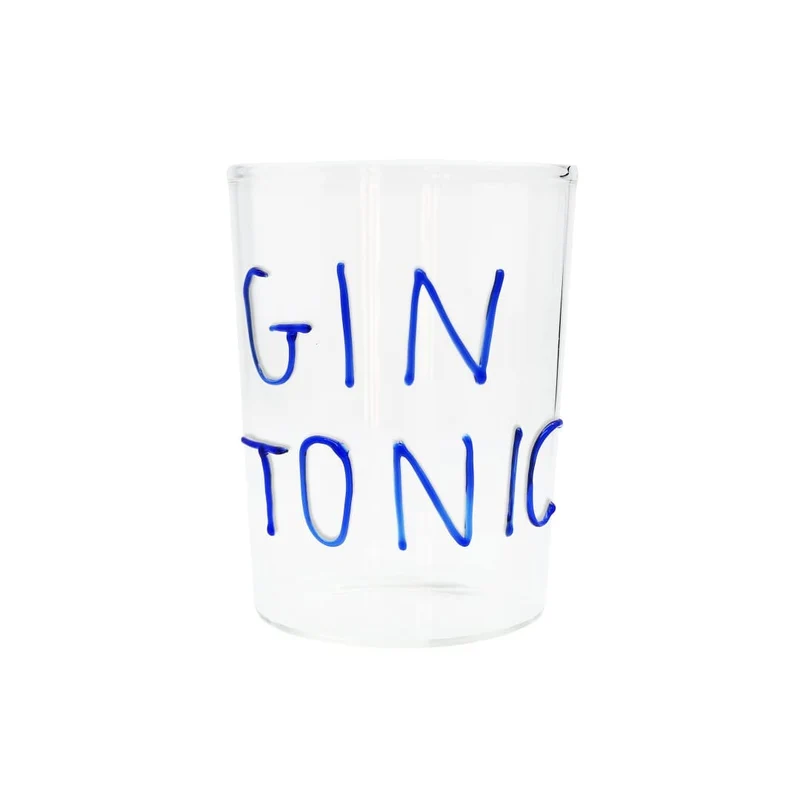 Wd Lifestyle Bicchiere da cocktail in vetro borosilicato con scritta Gin Tonic i