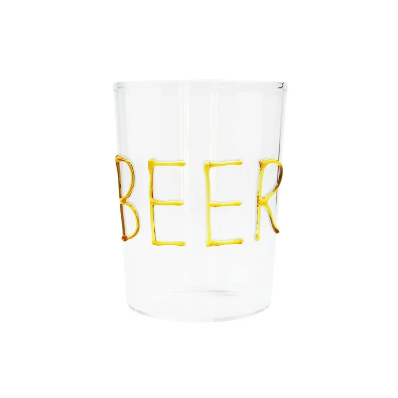 Wd Lifestyle Bicchiere da cocktail in vetro borosilicato con scritta Beer in ve