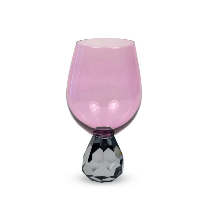 Wd Lifestyle Bicchiere cocktail in vetro effetto diamante viola e grigio - WD761