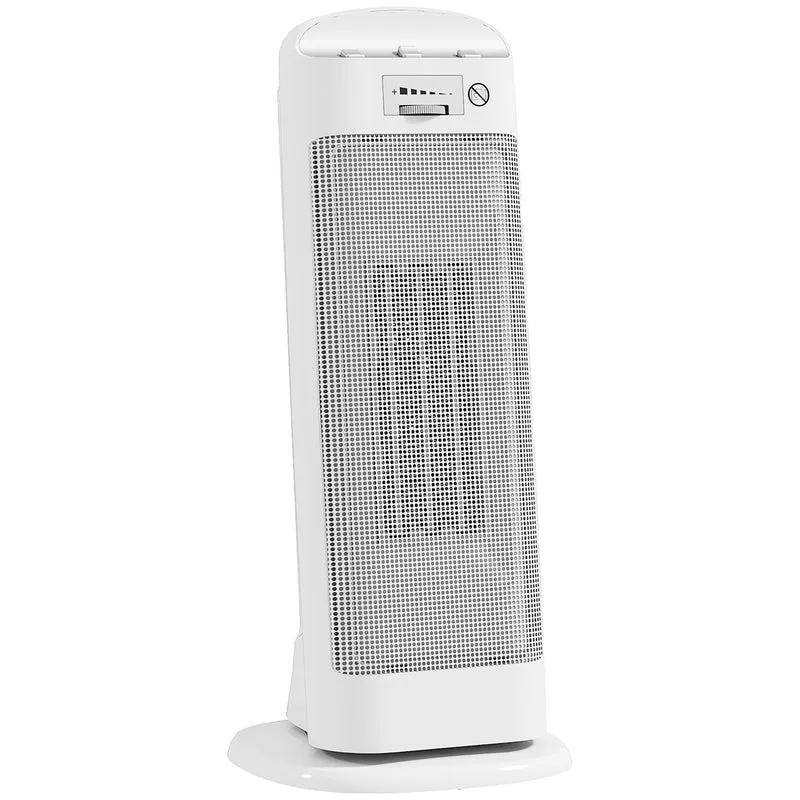 Stufa Elettrica Ceramica 2000W con 4 Modalità Riscaldamento Regolabile e Oscillazione Bianco
